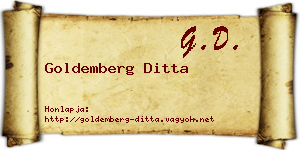 Goldemberg Ditta névjegykártya